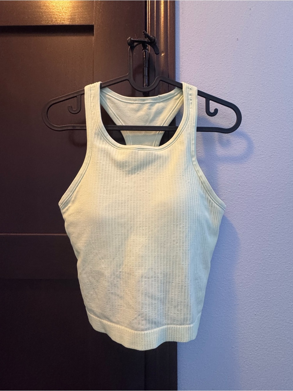 EBB to street cropped Ribbed Racerback Tank Top - Light Mint